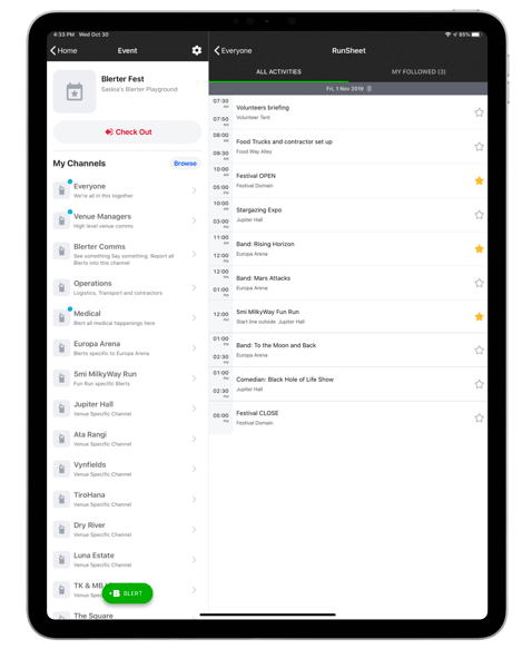 iPad Pro - Runsheet